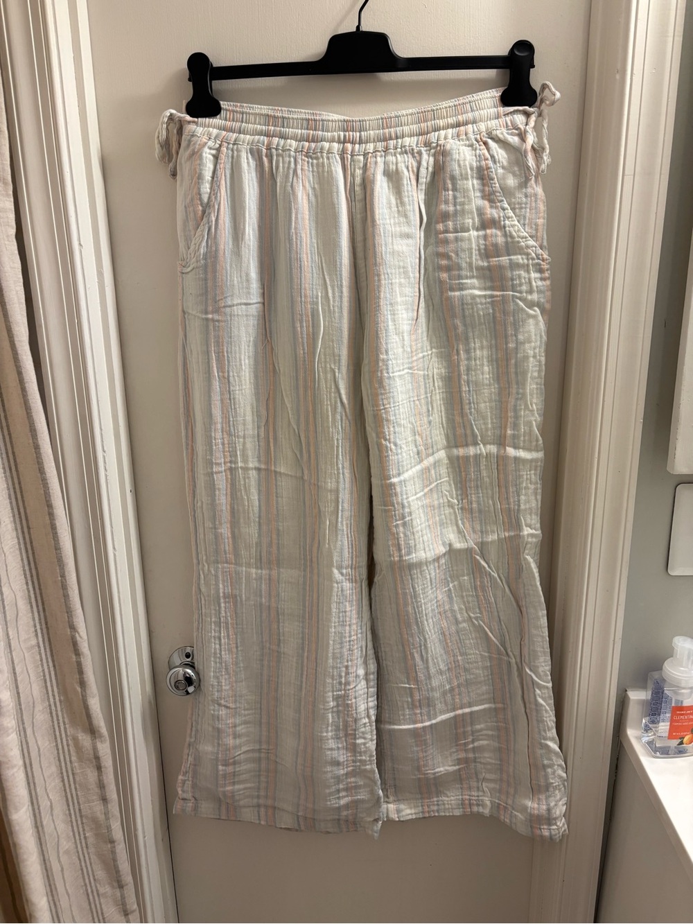 The Normal Brand Striped Gauze Wide Leg Pants Size L